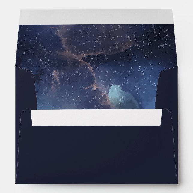Starry Night Sky Wedding Envelope (Back (Bottom))