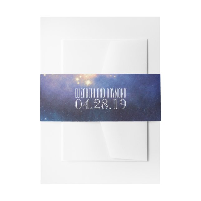 Starry Night Sky Wedding Invitation Belly Band (Front Example)