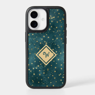 Starry Night Space Design with Gold Monogram
