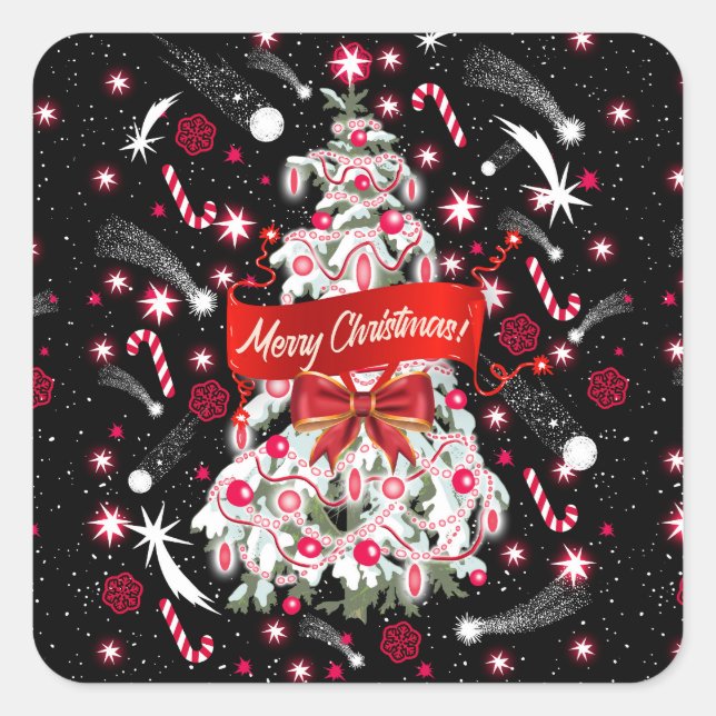 Starry Night Square Sticker (Front)