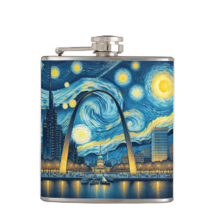 Starry Night St. Louis Missouri Hip Flask
