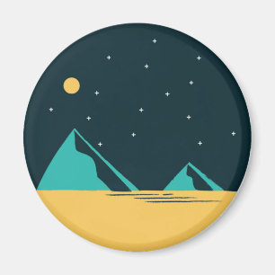 starry night Standard, 5.7 Cm Circle Magnet