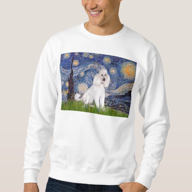 Starry Night - Standard White Poodle (C) Sweatshirt (Front)