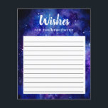 Starry night stars galaxy Wedding Advice Wishes<br><div class="desc">Watercolor starry night or galaxy painting wedding advice cards with hand lettering calligraphy style font. Black and blue painting of a night sky full of stars.</div>