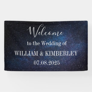 Starry Night Stars Sky Galaxy Elegant Wedding  Banner