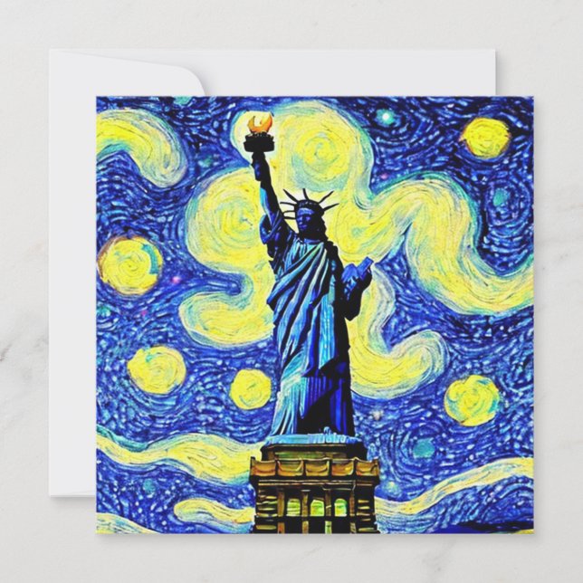 Starry Night Statue Of Liberty New York (Front)