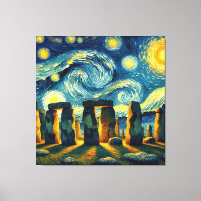 Starry Night Stonehenge Canvas Print (Front)