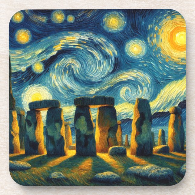 Starry Night Stonehenge Coaster (Front)