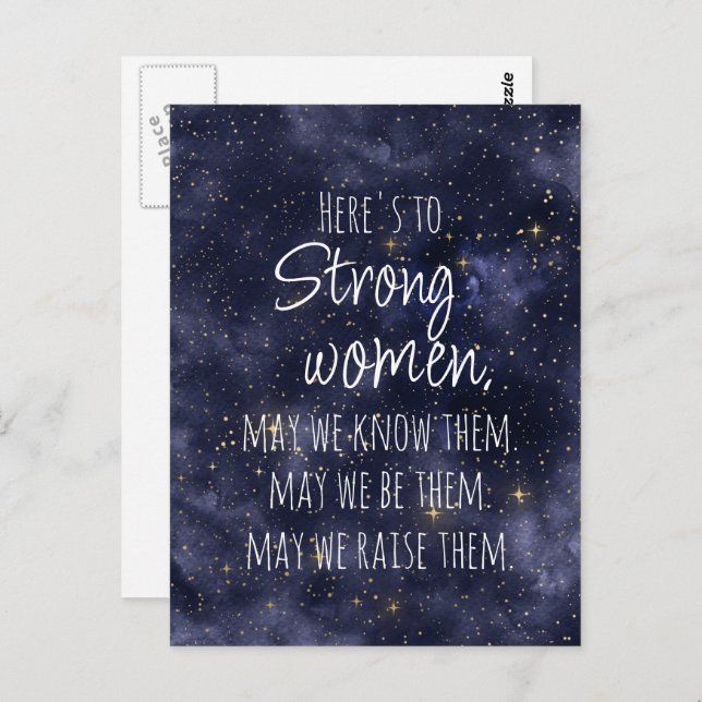 Starry Night Strong Women Motivational Postcard (Front/Back)