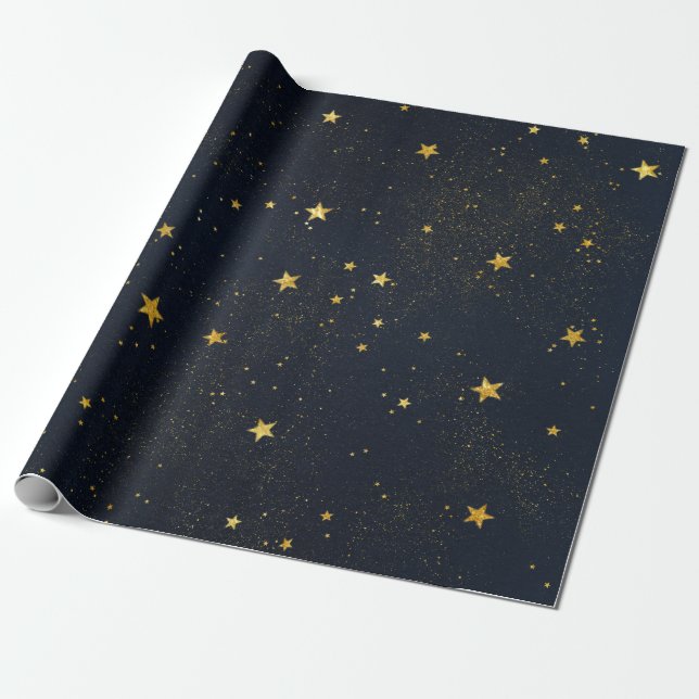 Starry Night Style 3 Wrapping Paper Roll (Unrolled)