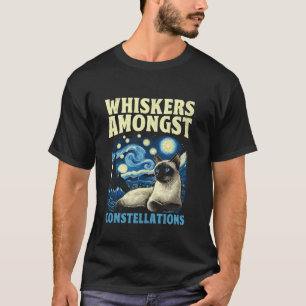 Starry Night Style Artistic Painting Siamese Funny T-Shirt