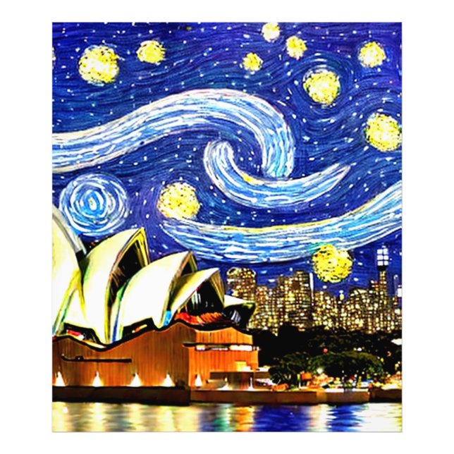 Starry Night Sydney Australia Opera House Photo Print (Front)
