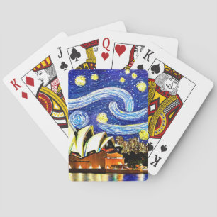 Starry Night Sydney Australia Opera House Playing Cards