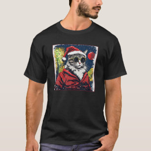 Starry Night Tabby Cat Shirt Christmas