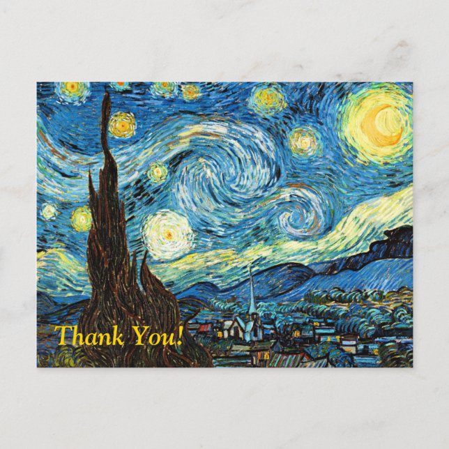 Starry Night Thank You Postcard (Front)