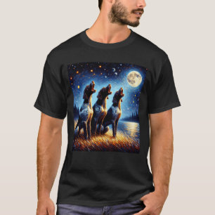 Starry Night Three German Shorthaired Pointers T-Shirt