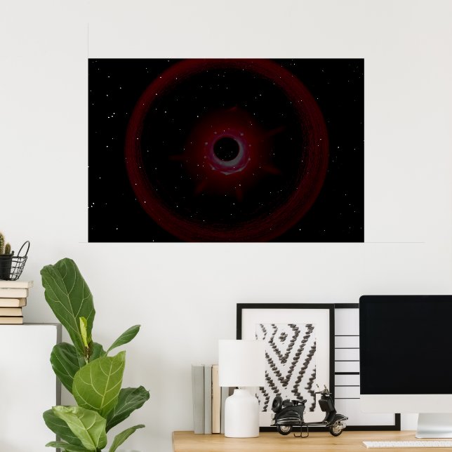 Starry Night Through a Black Hole Poster (Home Office)