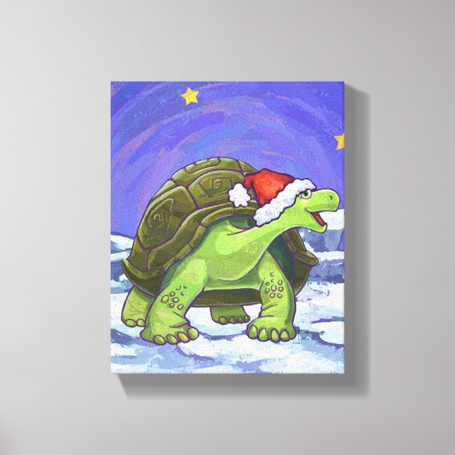 Starry Night Tortoise Christmas Canvas Print (Front)