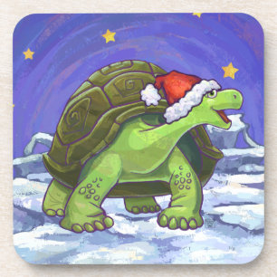 Starry Night Tortoise Christmas Coaster