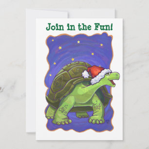 Starry Night Tortoise Christmas Invitation