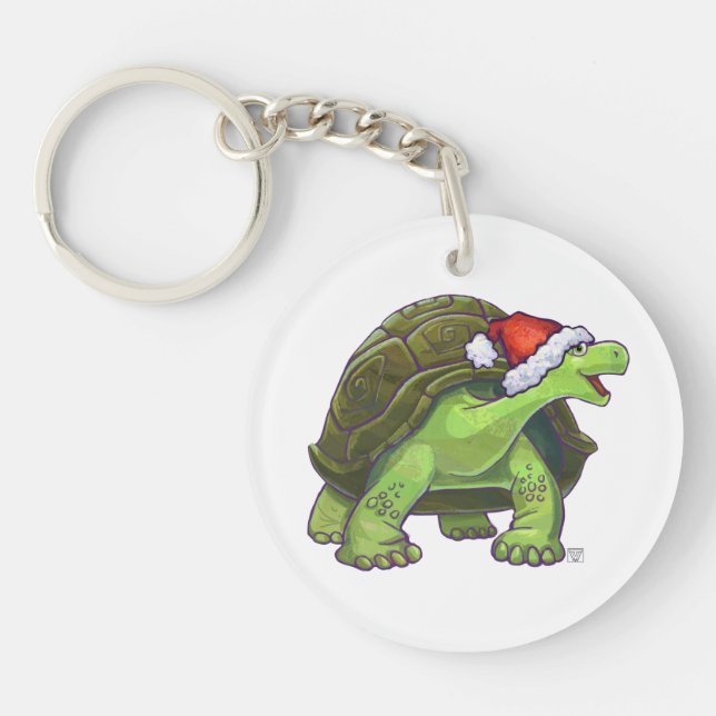 Starry Night Tortoise Christmas Key Ring (Front)