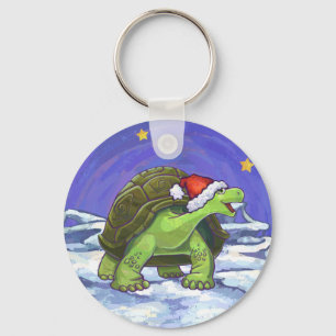 Starry Night Tortoise Christmas Key Ring
