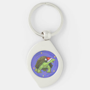 Starry Night Tortoise Christmas Key Ring