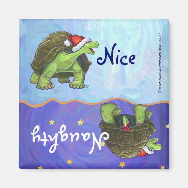 Starry Night Tortoise Christmas Magnet (Front)