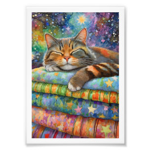 Starry Night Tortoiseshell Cat Photo Print