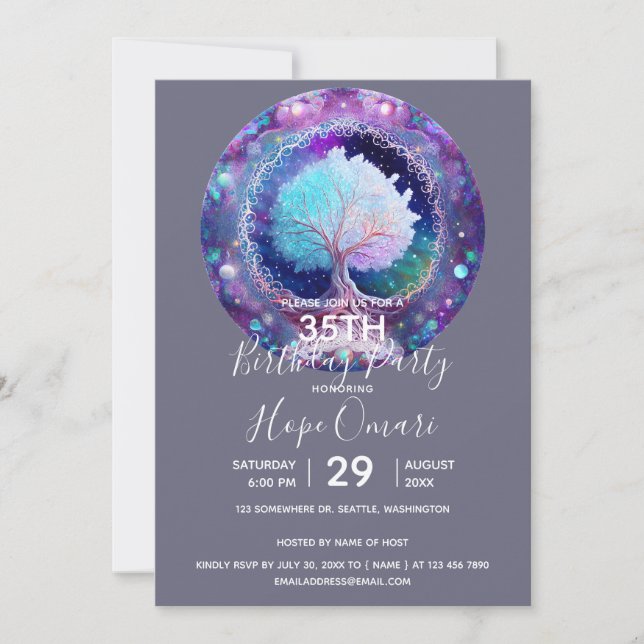 Starry Night | Tree of Life Invitation (Front)
