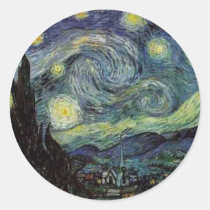 Starry Night - van Gogh Classic Round Sticker