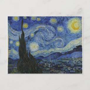  Starry Night, Van Gogh Famous Painting  Holiday Postcard