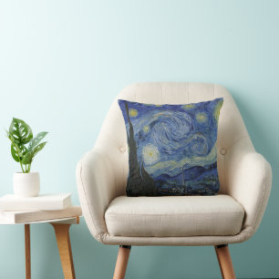 Starry Night & Van Gogh /famous vintage art Cushion