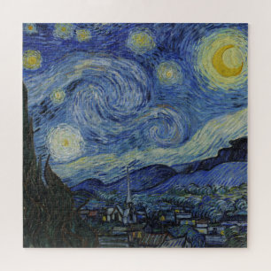 Starry Night & Van Gogh /famous vintage art Jigsaw Puzzle
