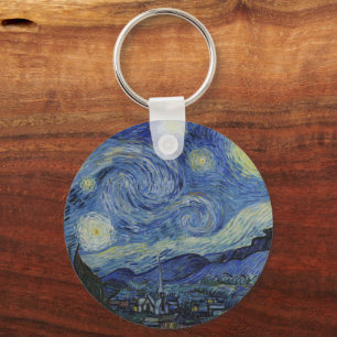Starry Night & Van Gogh /famous vintage art Key Ring