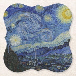 Starry Night & Van Gogh /famous vintage art Paper Coaster