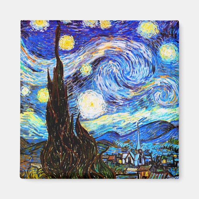 Starry Night Van Gogh Fine Art Magnet (Front)