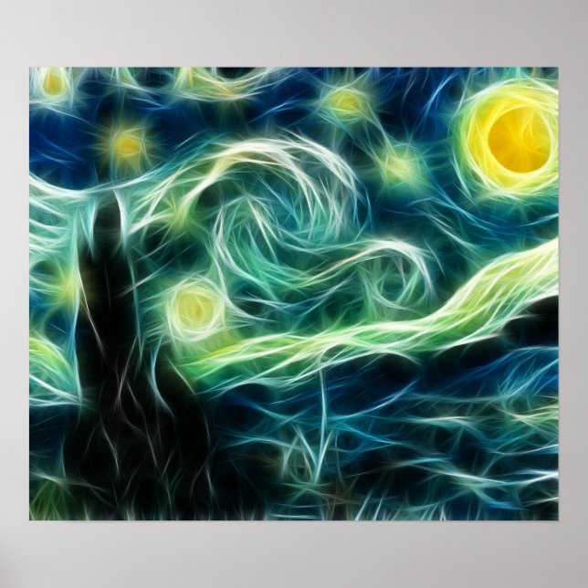 Starry Night Van Gogh Fractal art Poster (Front)