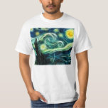 Starry Night Van Gogh Fractal Art T-Shirt<br><div class="desc">For more like this, visit About this design: The Starry Night is a painting by Dutch artist Vincent van Gogh, and depicts the view outside his sanitorium room window at night. Reportedly it was painted from memory during the day. Starry Night is typically considered Van Gogh's greatest and most recognisable...</div>