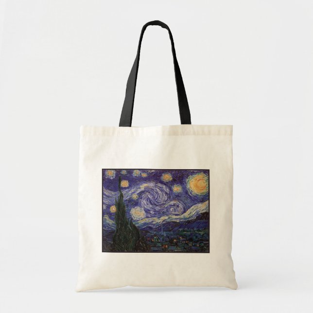 Starry Night, Van Gogh French Town Saint Remy Tote (Front)