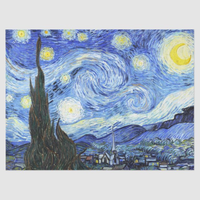 Starry Night Van Gogh Impressionism Tissue Paper (Front)