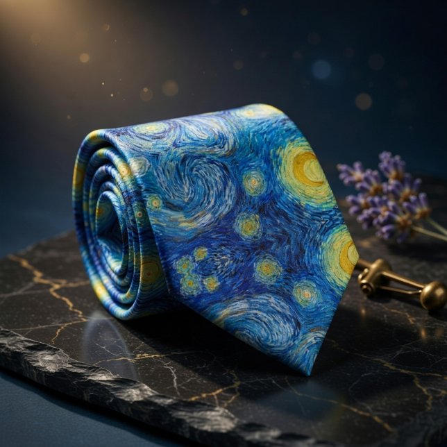 Starry Night Van Gogh Masterpiece Pattern Tie (Creator Uploaded)