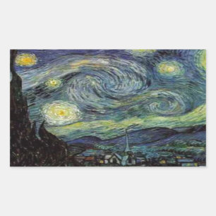 Starry Night - van Gogh Rectangular Sticker