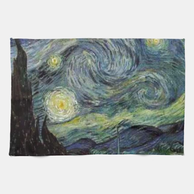 Starry Night - van Gogh Tea Towel (Horizontal)