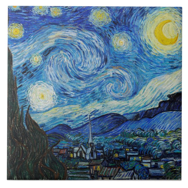 Starry Night, Van Gogh Tile (Front)