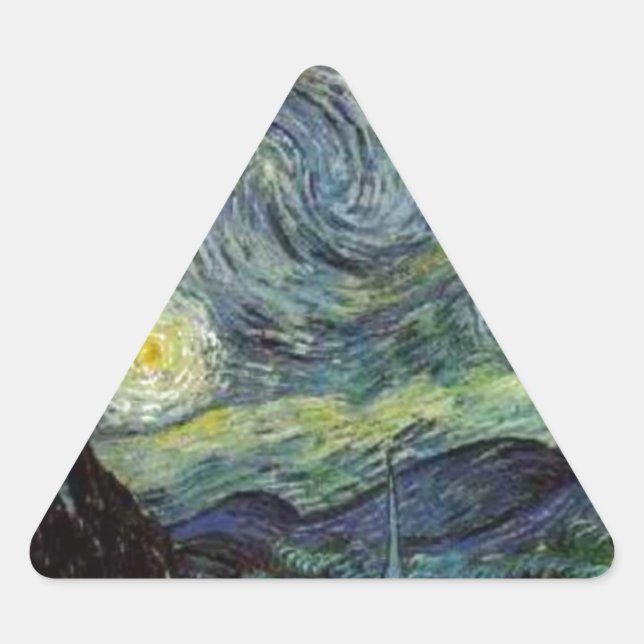 Starry Night - van Gogh Triangle Sticker (Front)