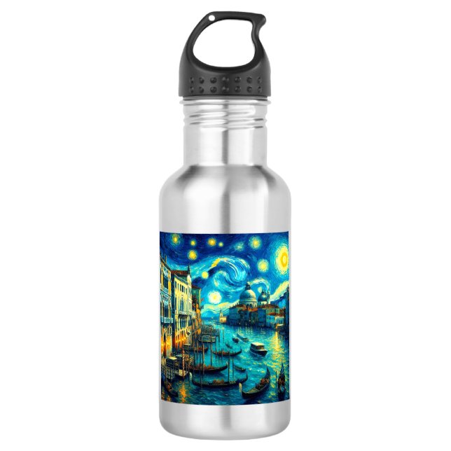 Starry Night Venice Italy 532 Ml Water Bottle (Front)