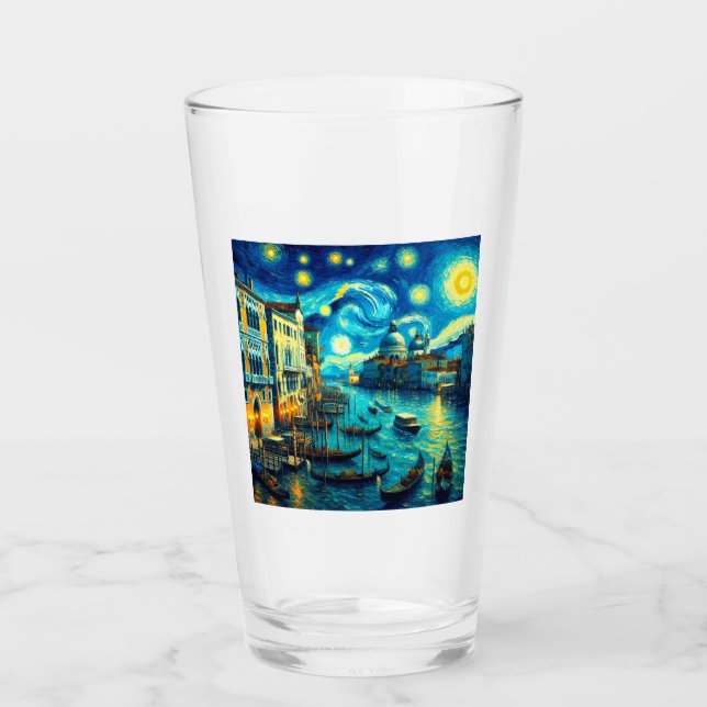 Starry Night Venice Italy Glass (Front)