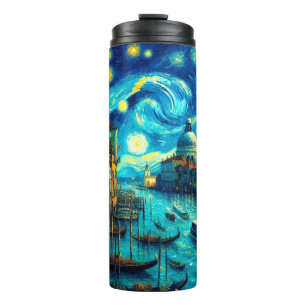 Starry Night Venice Italy Thermal Tumbler