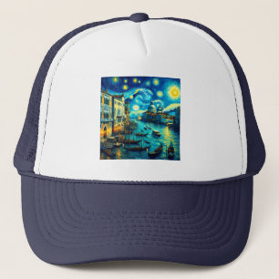 Starry Night Venice Italy Trucker Hat
